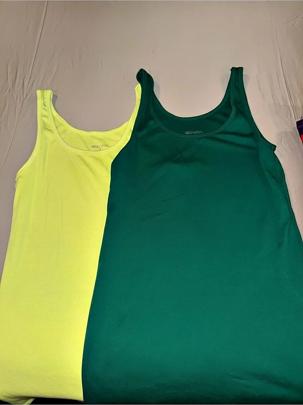Merona 2-Pack Tank Tops Green & Yellow XL